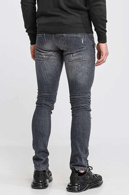 Мужские чёрные джинсы Balmain Paris Slim Fit