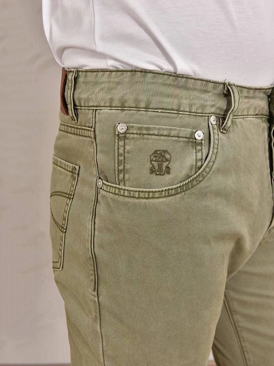 Мужские джинсы Brunello Cucinelli Premium Leisure Fit - Green