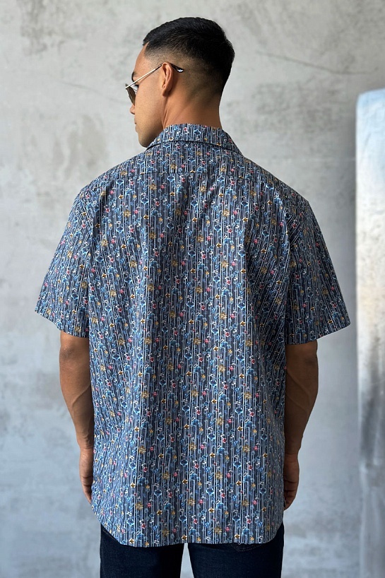 Мужская чёрная рубашка Dolce & Gabbana floral-print