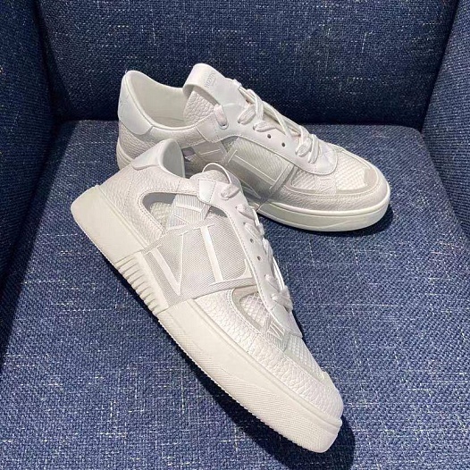 Женские комбинированные кроссовки Valentino "VLTN" - White   
