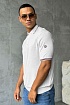 Мужское белое поло Moncler logo-patch