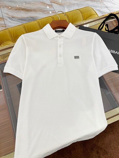 Мужское поло Dolce & Gabbana Premium - White   
