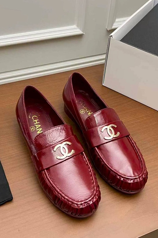 Женские кожаные лоферы Chanel premium