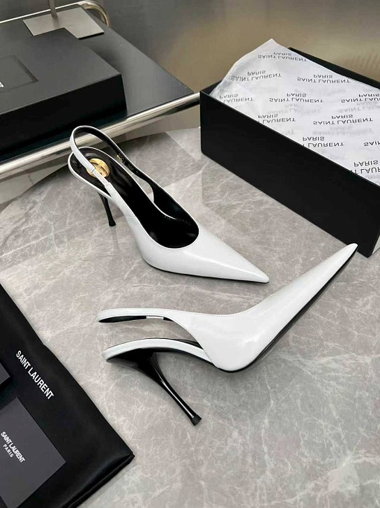 Женские кожаные туфли на каблуке Yves Saint Laurent premium
