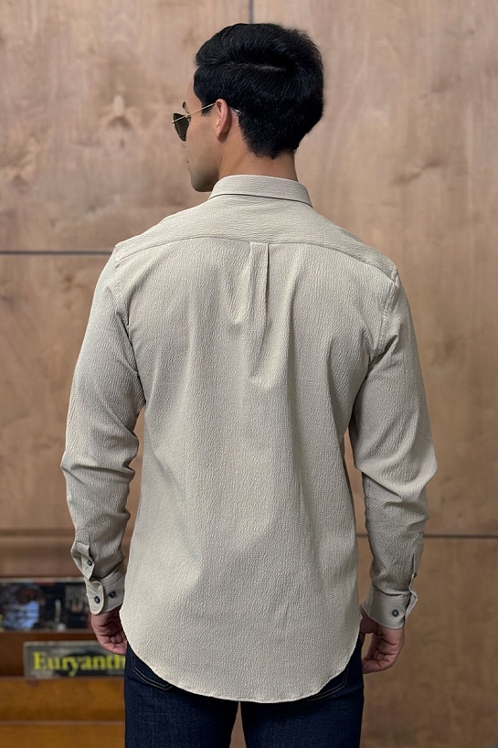 Мужская тёмно-бежевая рубашка Etro Pegasus logo