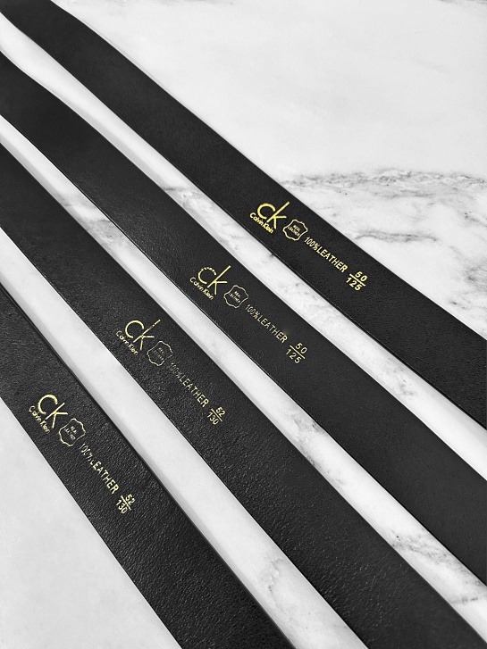 Мужской кожаный ремень Calvin Klein чёрного цвета