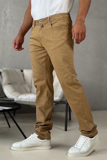 Мужские бежевые джинсы Jacob Cohen straight fit   