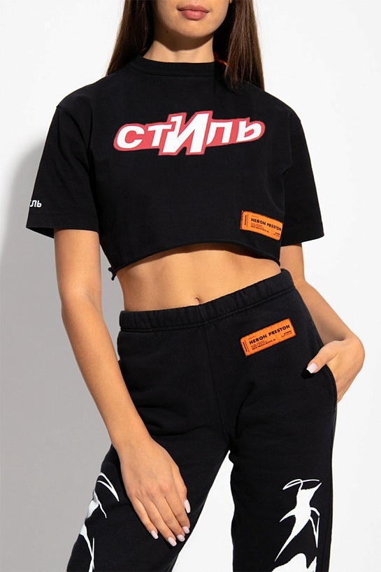 Чёрная оверсайз футболка Heron Preston "Стиль"