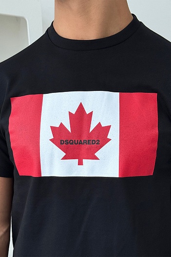 Футболка тёмно-синего цвета Dsquared2 Flag of Canada   