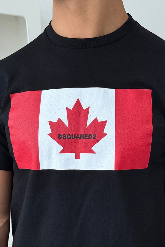 Футболка тёмно-синего цвета Dsquared2 Flag of Canada