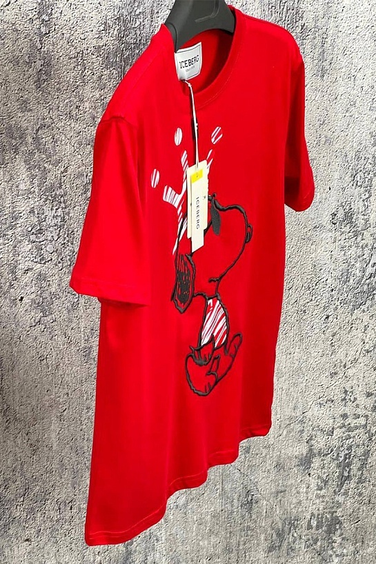Мужская футболка Iceberg embroidered Snoopy - Red