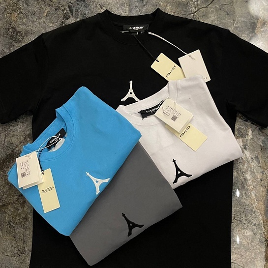 Чёрная оверсайз футболка Givenchy Eiffel Tower