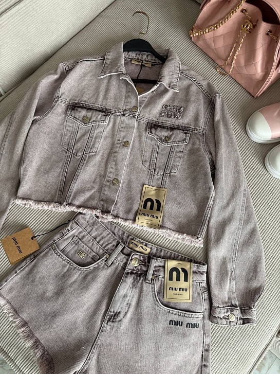 Женский джинсовый костюм MIU MIU premium