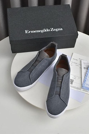 Серые кроссовки Ermenegildo Zegna Triple Stitch Canvas   