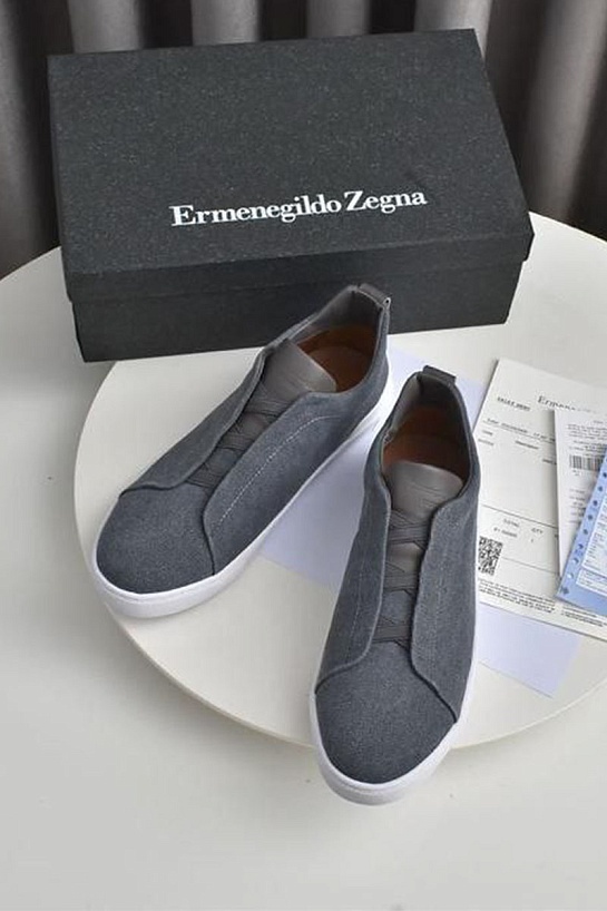 Серые кроссовки Ermenegildo Zegna Triple Stitch Canvas