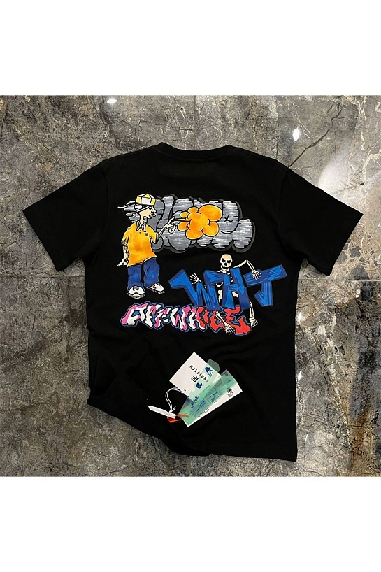 Чёрная футболка Off-White Graff Pupp Over Skate