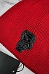 Мужская шапка красного цвета Karl Lagerfeld logo-patch