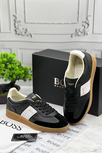 Кожаные кроссовки Hugo Boss Brandon Tenn - Black   