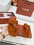 Женские замшевые шлёпанцы Loro Piana Premium - Brown