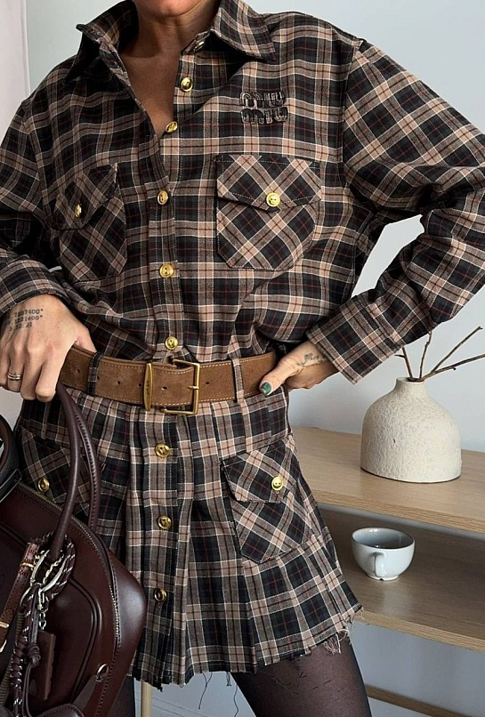 Женский костюм в клетку MIU MIU