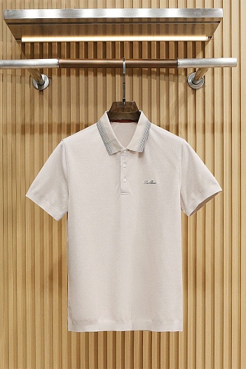Мужское бежевое поло Loro Piana premium   