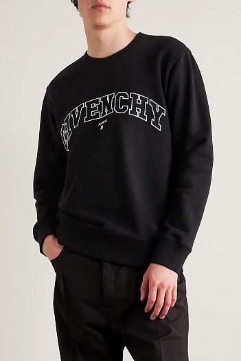 Чёрный свитшот Givenchy College logo-embroidered   