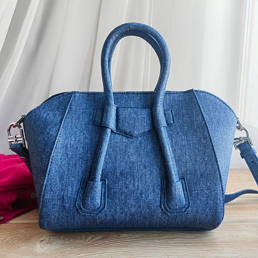 Женская сумка Givenchy Antigona Lock Blue 35x23 см   