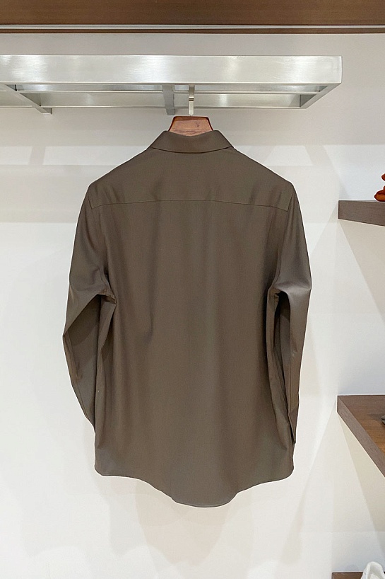 Мужская коричневая рубашка Kiton premium