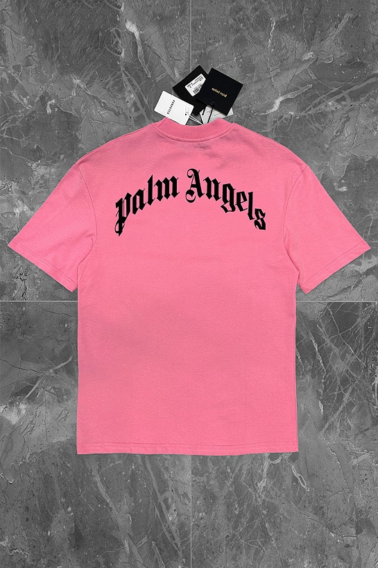 Розовая оверсайз футболка Palm Angels Leopard Bear