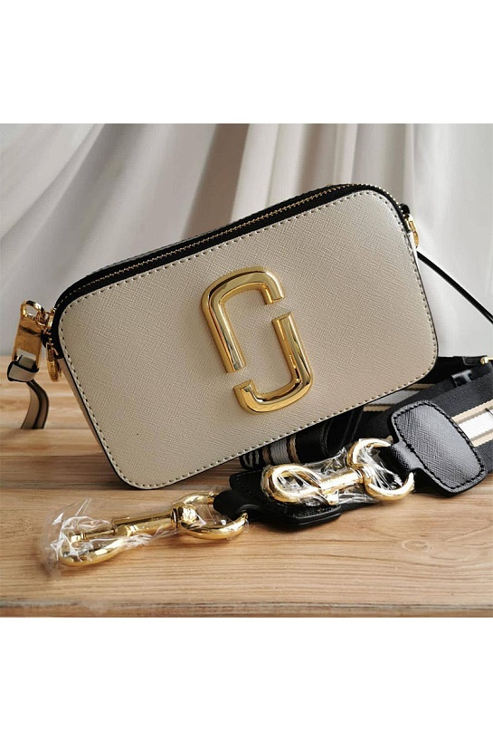 Кожаная сумка Marc Jacobs The Snapshot New Cloud White 19x11 см