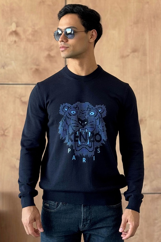 Тёмно-синий свитшот Kenzo Tiger motif