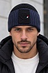 Мужская брендовая шапка Moncler- Black / Navy
