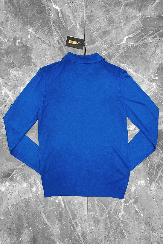 Поло с длинным рукавом Zilli zip-up - Blue