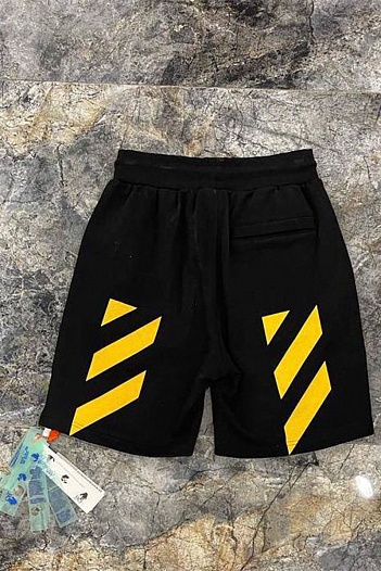 Мужские чёрные шорты Off-White Caravaggio Print   