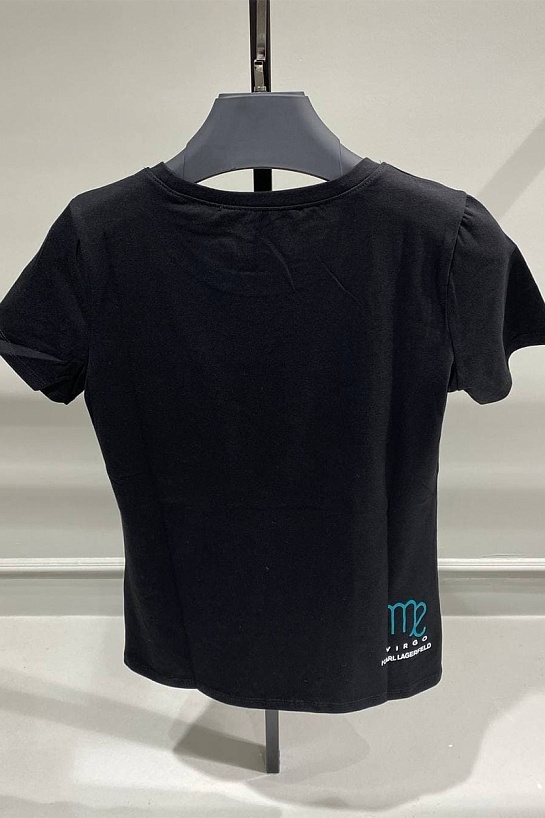 Женская чёрная футболка Karl Lagerfeld "Virgo"