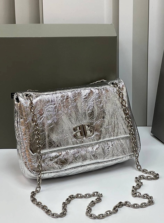 Сумка Balenciaga Monaco Premium 23x14.5x6 см - Silver