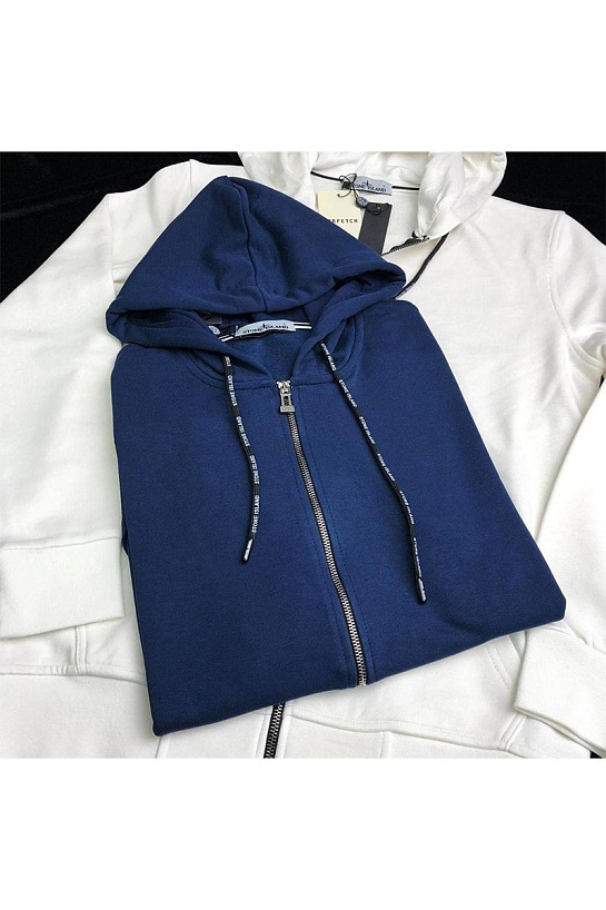 Мужская кофта с патчем на плече синего цвета Stone Island