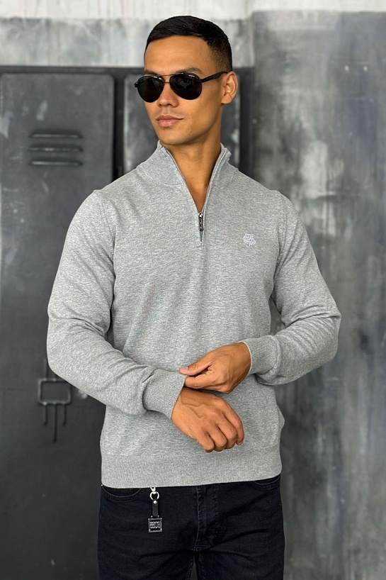 Мужская кофта Loro Piana zip neck - Grey