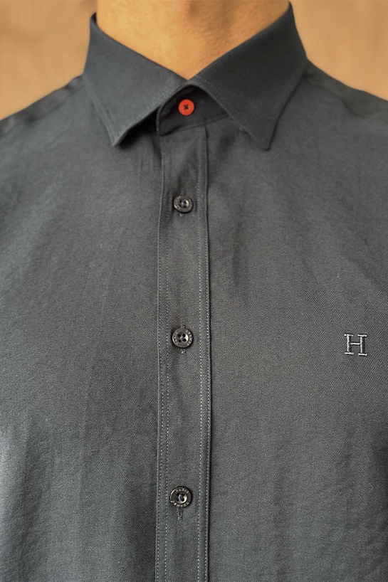 Мужская рубашка Hermes H embroidered - Navy