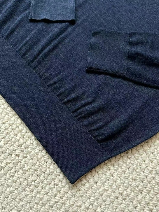 Поло с длинным рукавом Loro Piana Premium - Flower Hide Blue