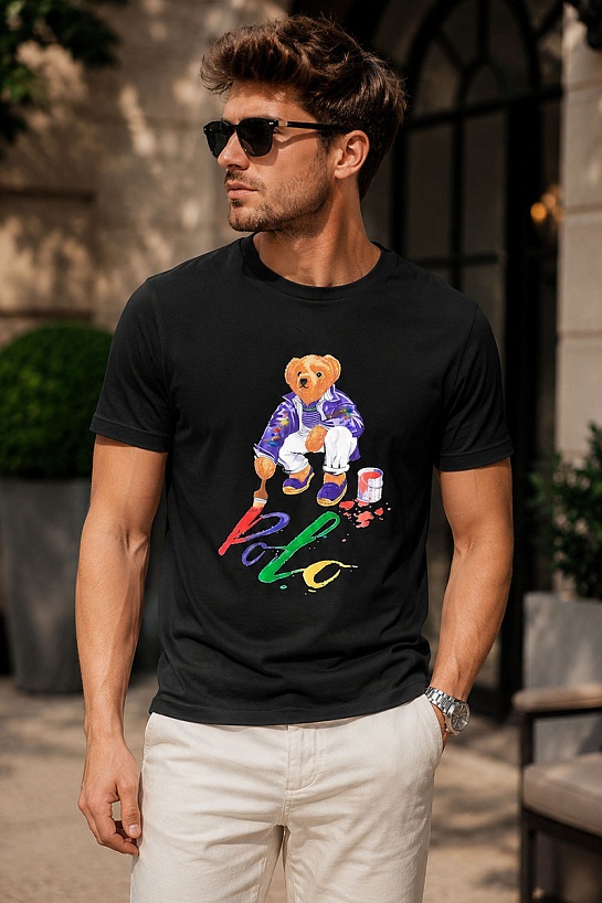 Футболка чёрного цвета Роlо Ralрh Lаurеn "Bear"