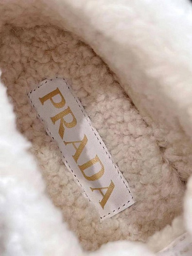 Женские замшевые ботинки с мехом Prada Premium - Purple   