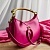 Кожаная сумка Half Moon 24x18 см - Pink