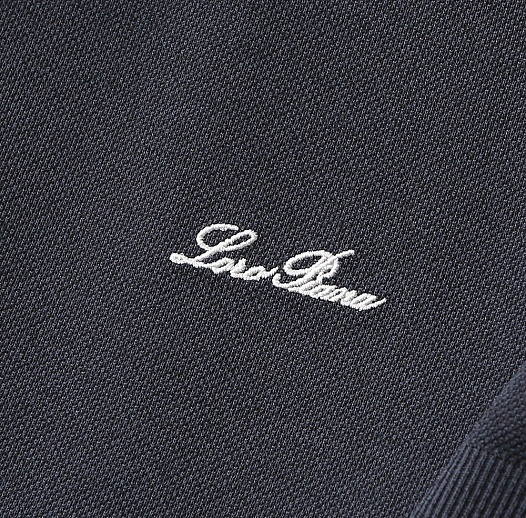 Мужское тёмно-серое поло Loro Piana premium   