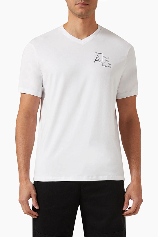 Футболка белого цвета Armani Exchange V-neck