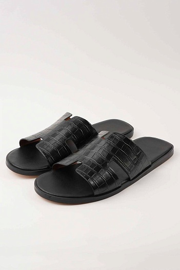 Мужские шлёпанцы Hermes Izmir - Black   