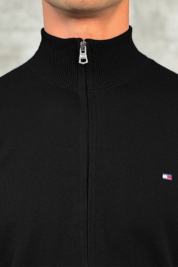 Кофта на молнии Tommy Hilfiger flag embroidery - Black   
