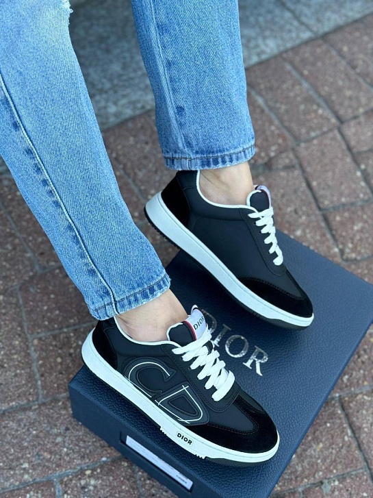 Женские комбинированные кроссовки Dior - Black