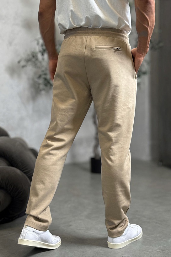 Бежевые спортивные штаны Brioni B-еmbroidery