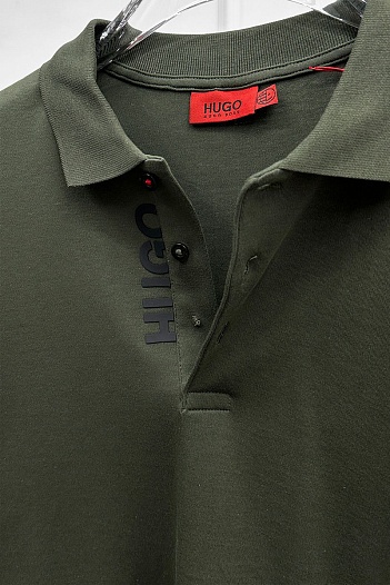 Мужское зелёное поло Hugo Boss   
